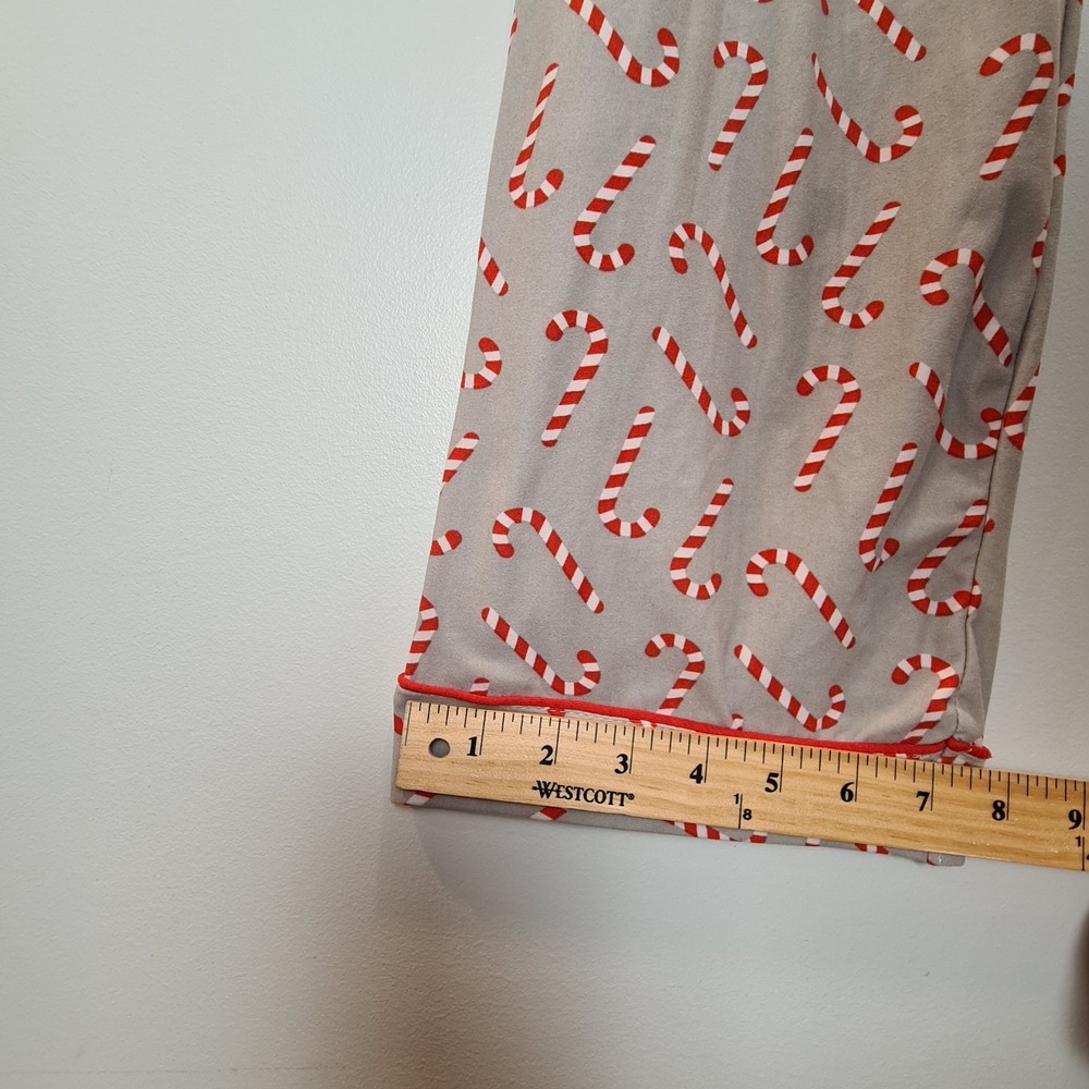 Not A Morning Person Candy Cane Pajama Size S Merry Christmas Tree Gray Soft Bow - Picture 11 of 14